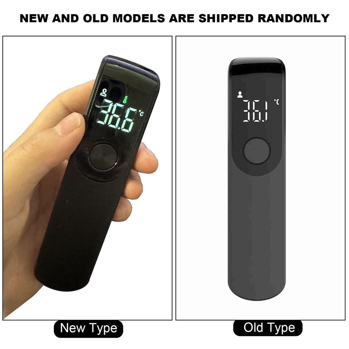 Forehead Thermometer Black Mini Portable Contactless Infrared Handheld Electronic Thermometer for Home