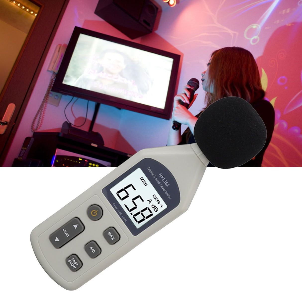 Decibel Meter High Accuracy LCD Screen 30 to 130dBA 5V USB Noise Detector with Backlight for Hospitals Shopping Malls