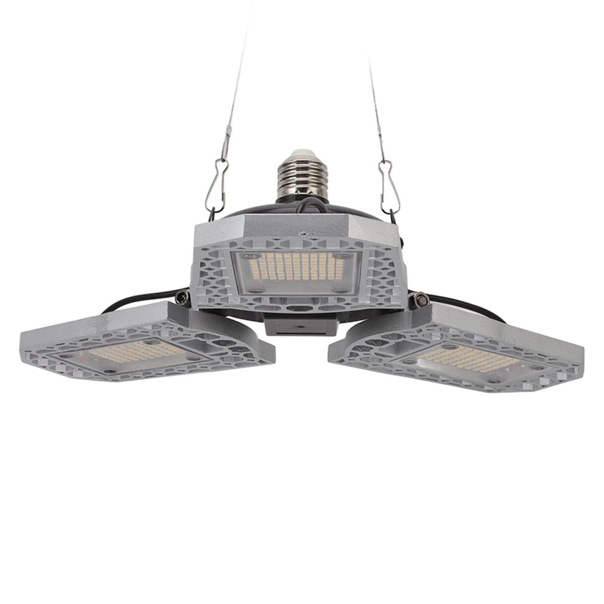 LED Grow Light 297 LEDs Folding Three Leaves Indoor Plant Grow Light for Greenhouse Succulent 100‑277V