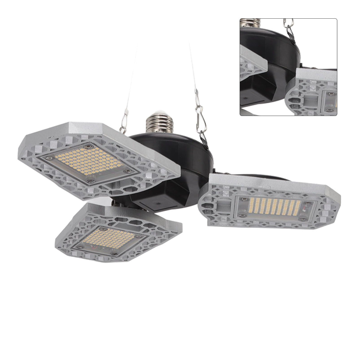 LED Grow Light 297 LEDs Folding Three Leaves Indoor Plant Grow Light for Greenhouse Succulent 100‑277V