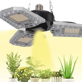 LED Grow Light 297 LEDs Folding Three Leaves Indoor Plant Grow Light for Greenhouse Succulent 100‑277V