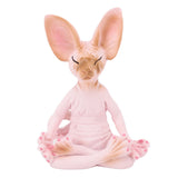 Cat Meditate Statue Vivid Details Cat Meditate Collectible Figurines for Homes Office Yoga Room Ornaments Gifts Pink