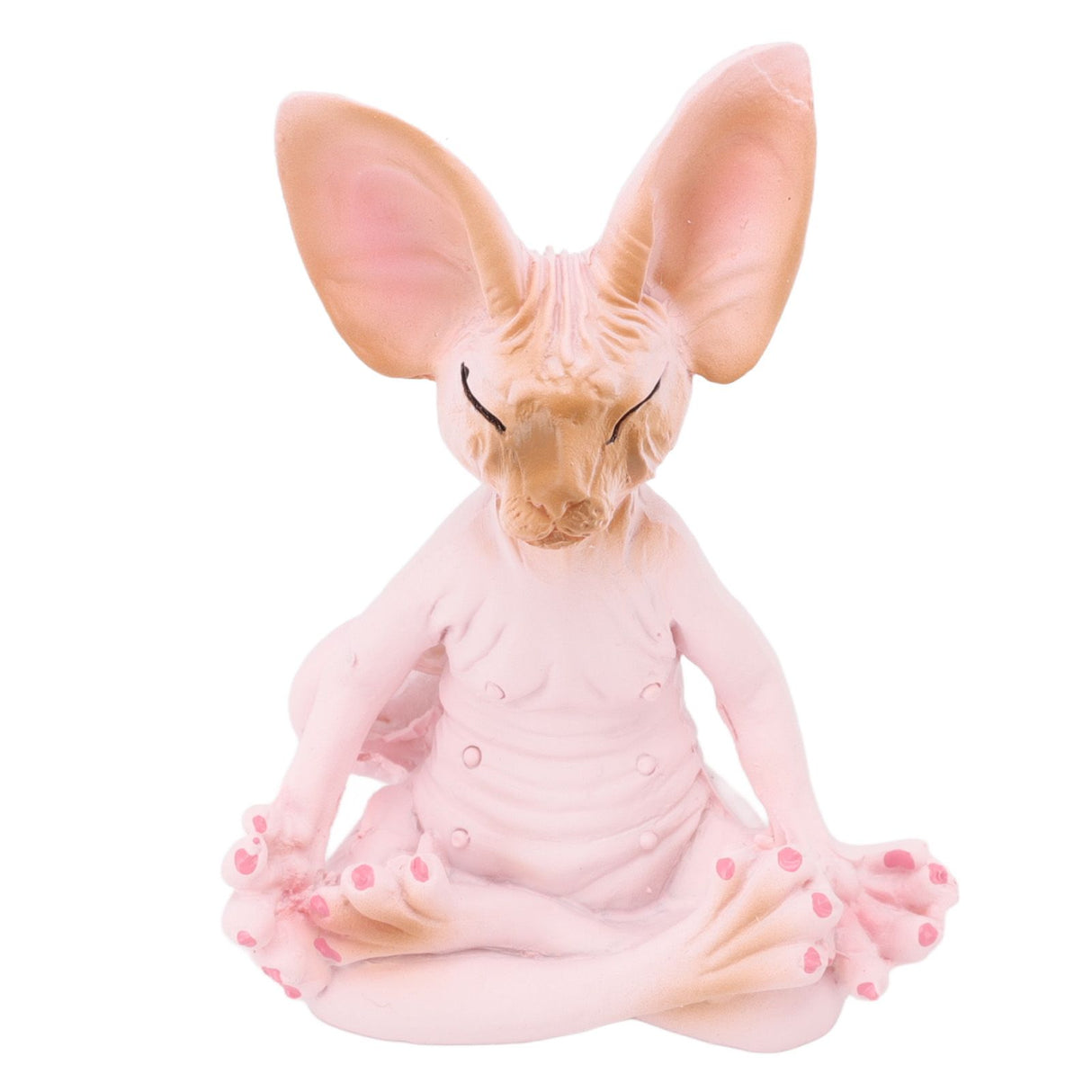 Cat Meditate Statue Vivid Details Cat Meditate Collectible Figurines for Homes Office Yoga Room Ornaments Gifts Pink