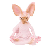 Cat Meditate Statue Vivid Details Cat Meditate Collectible Figurines for Homes Office Yoga Room Ornaments Gifts Pink - 45-Degree Angle