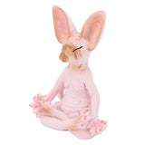 Cat Meditate Statue Vivid Details Cat Meditate Collectible Figurines for Homes Office Yoga Room Ornaments Gifts Pink