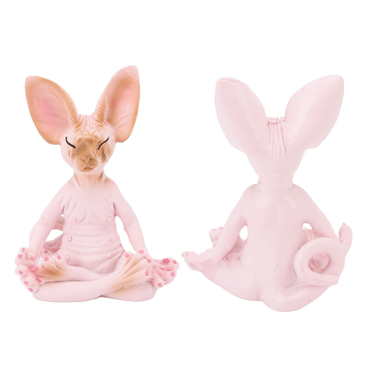 Cat Meditate Statue Vivid Details Cat Meditate Collectible Figurines for Homes Office Yoga Room Ornaments Gifts Pink