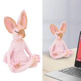Cat Meditate Statue Vivid Details Cat Meditate Collectible Figurines for Homes Office Yoga Room Ornaments Gifts Pink