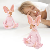Cat Meditate Statue Vivid Details Cat Meditate Collectible Figurines for Homes Office Yoga Room Ornaments Gifts Pink