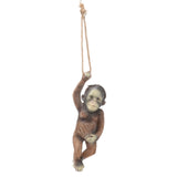 Baby Monkey Hanging Statue Exquisite Carving Resin Brown Monkey Sculptures for Trees Gardens - Extra Image