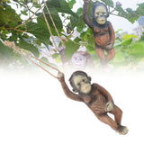 Baby Monkey Hanging Statue Exquisite Carving Resin Brown Monkey Sculptures for Trees Gardens
