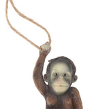 Baby Monkey Hanging Statue Exquisite Carving Resin Brown Monkey Sculptures for Trees Gardens