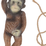 Baby Monkey Hanging Statue Exquisite Carving Resin Brown Monkey Sculptures for Trees Gardens - Extra Image