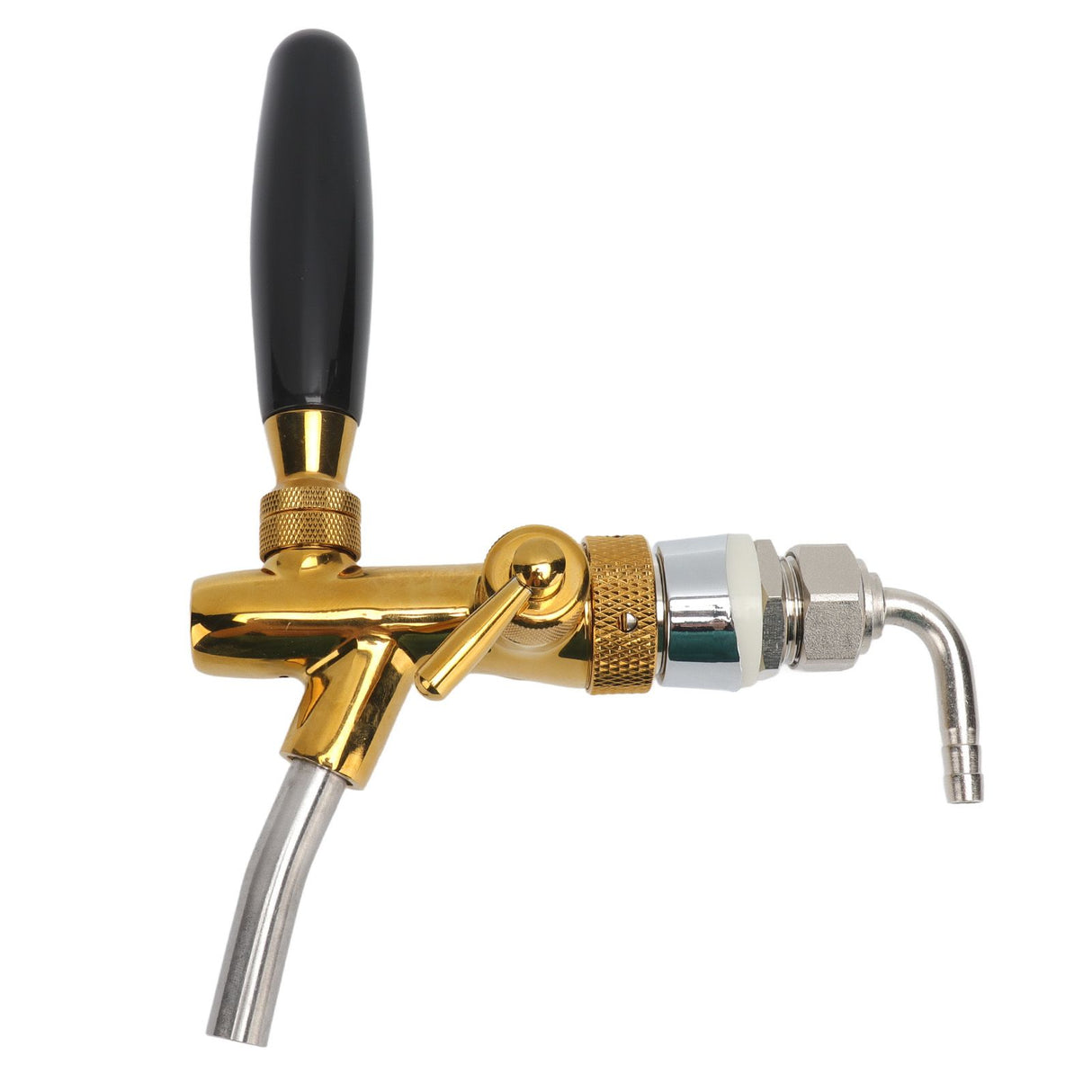 Adjustable Draft Beer Faucet Food Grade Golden Stainless Steel Beer Keg Tap for Bar Hotel