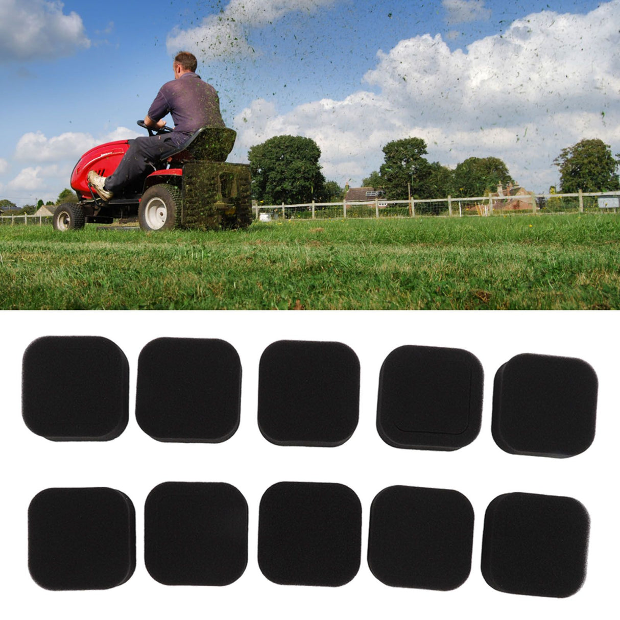 10 Pcs Air Filter for TH23D Para 11010 2530 Black Strimmer Trimmer Replacement Parts