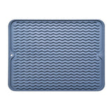 Table Insulating Rubber Mat Anti Slip Waterproof Heat Resistant Dish Drying Placemat for Kitchen Blue