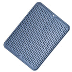 Table Insulating Rubber Mat Anti Slip Waterproof Heat Resistant Dish Drying Placemat for Kitchen Blue