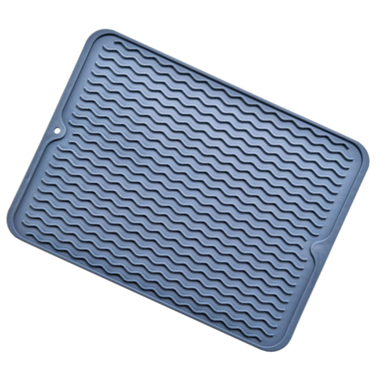 Table Insulating Rubber Mat Anti Slip Waterproof Heat Resistant Dish Drying Placemat for Kitchen Blue