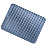 Table Insulating Rubber Mat Anti Slip Waterproof Heat Resistant Dish Drying Placemat for Kitchen Blue