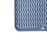 Table Insulating Rubber Mat Anti Slip Waterproof Heat Resistant Dish Drying Placemat for Kitchen Blue