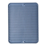 Table Insulating Rubber Mat Anti Slip Waterproof Heat Resistant Dish Drying Placemat for Kitchen Blue - Extra Image