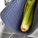 Table Insulating Rubber Mat Anti Slip Waterproof Heat Resistant Dish Drying Placemat for Kitchen Blue - Extra Image