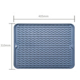 Table Insulating Rubber Mat Anti Slip Waterproof Heat Resistant Dish Drying Placemat for Kitchen Blue