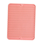 Table Insulating Rubber Mat Anti Slip Waterproof Heat Resistant Dish Drying Placemat for Kitchen Pink