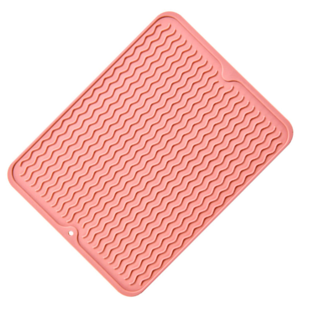 Table Insulating Rubber Mat Anti Slip Waterproof Heat Resistant Dish Drying Placemat for Kitchen Pink