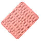 Table Insulating Rubber Mat Anti Slip Waterproof Heat Resistant Dish Drying Placemat for Kitchen Pink