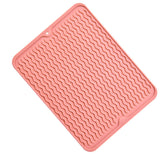 Table Insulating Rubber Mat Anti Slip Waterproof Heat Resistant Dish Drying Placemat for Kitchen Pink - Top-Down View