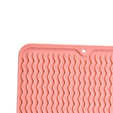 Table Insulating Rubber Mat Anti Slip Waterproof Heat Resistant Dish Drying Placemat for Kitchen Pink