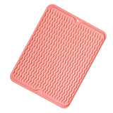 Table Insulating Rubber Mat Anti Slip Waterproof Heat Resistant Dish Drying Placemat for Kitchen Pink