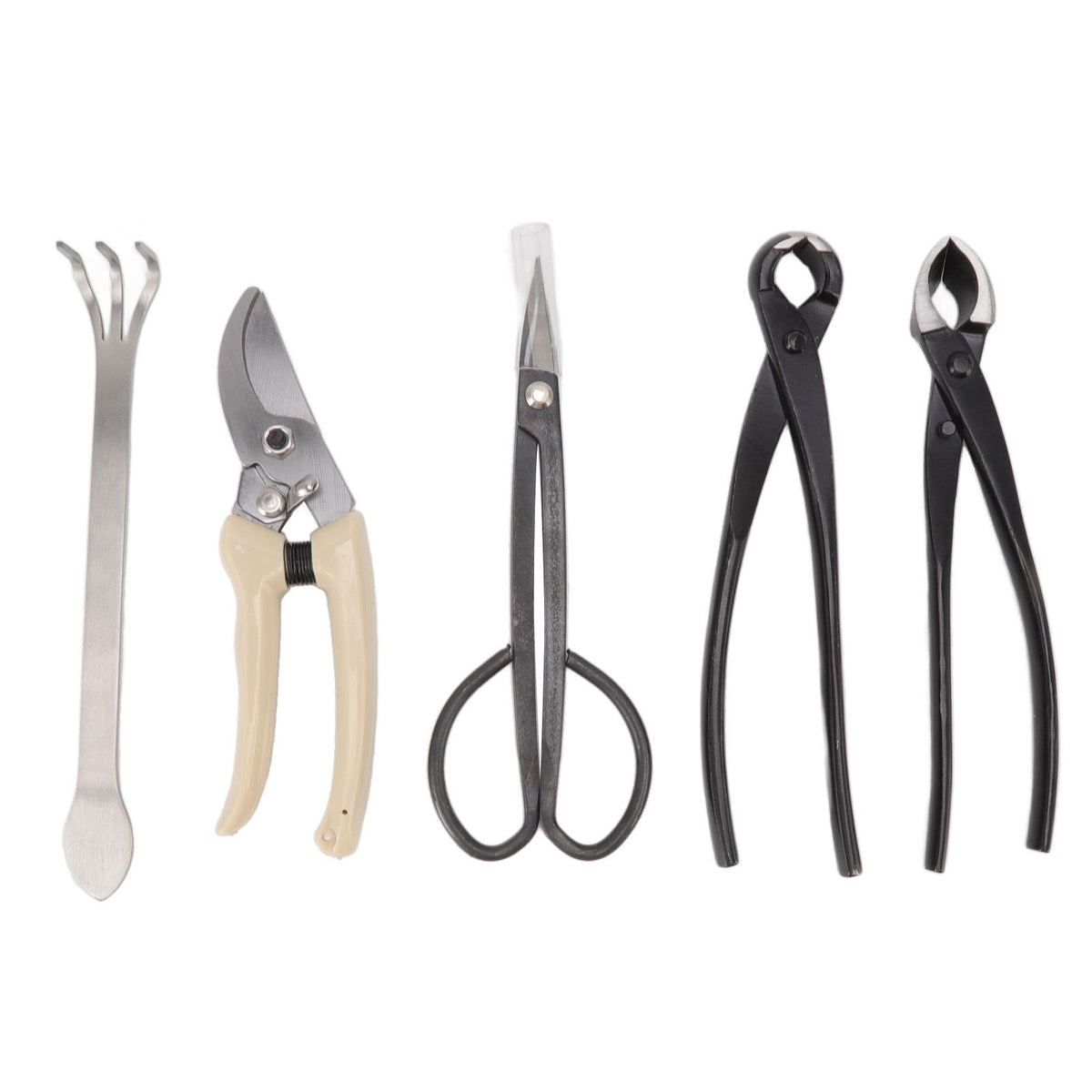 5Pcs Bonsai Tool Set Kit Carbon Steel Bonsai Scissors Rake Branch Cutter Pruning Shears Pliers Garden Tools
