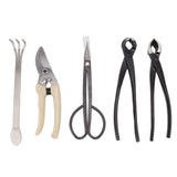 5Pcs Bonsai Tool Set Kit Carbon Steel Bonsai Scissors Rake Branch Cutter Pruning Shears Pliers Garden Tools