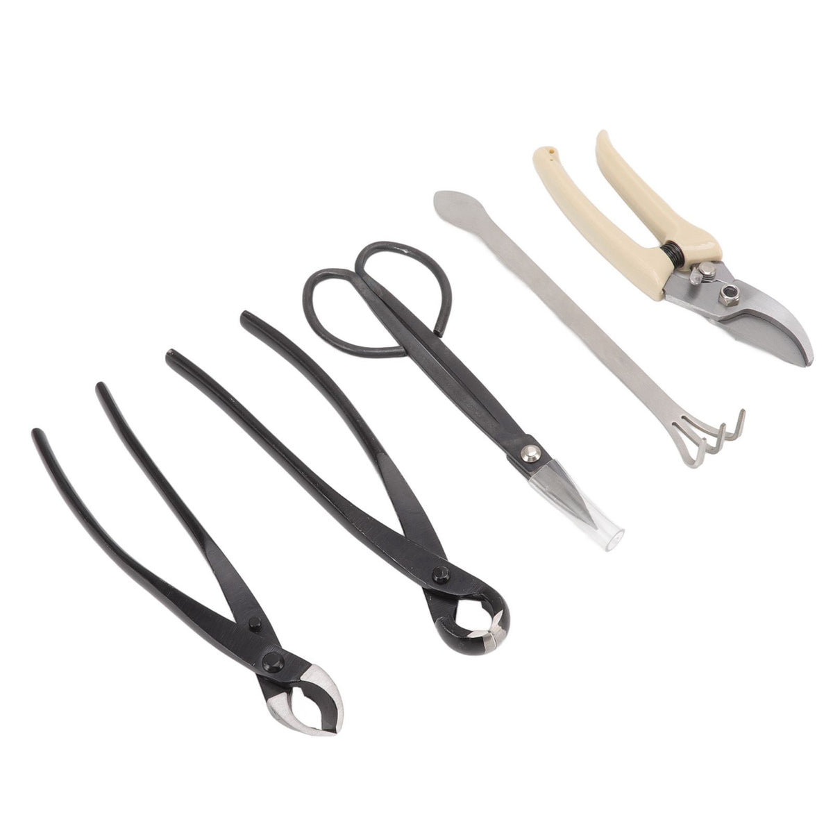 5Pcs Bonsai Tool Set Kit Carbon Steel Bonsai Scissors Rake Branch Cutter Pruning Shears Pliers Garden Tools
