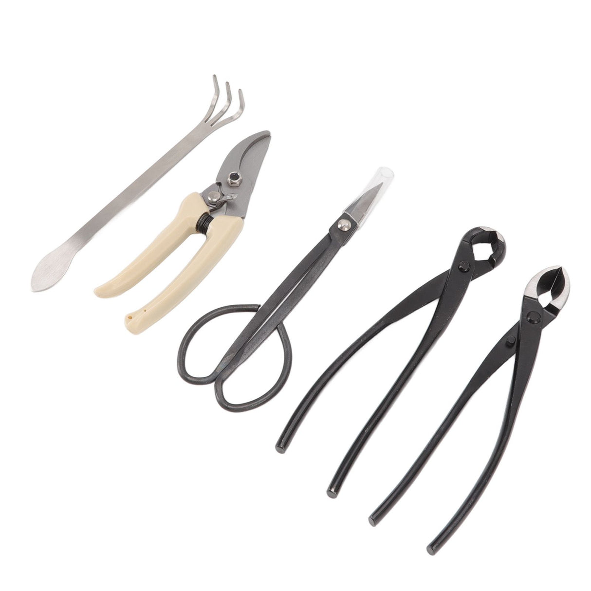 5Pcs Bonsai Tool Set Kit Carbon Steel Bonsai Scissors Rake Branch Cutter Pruning Shears Pliers Garden Tools