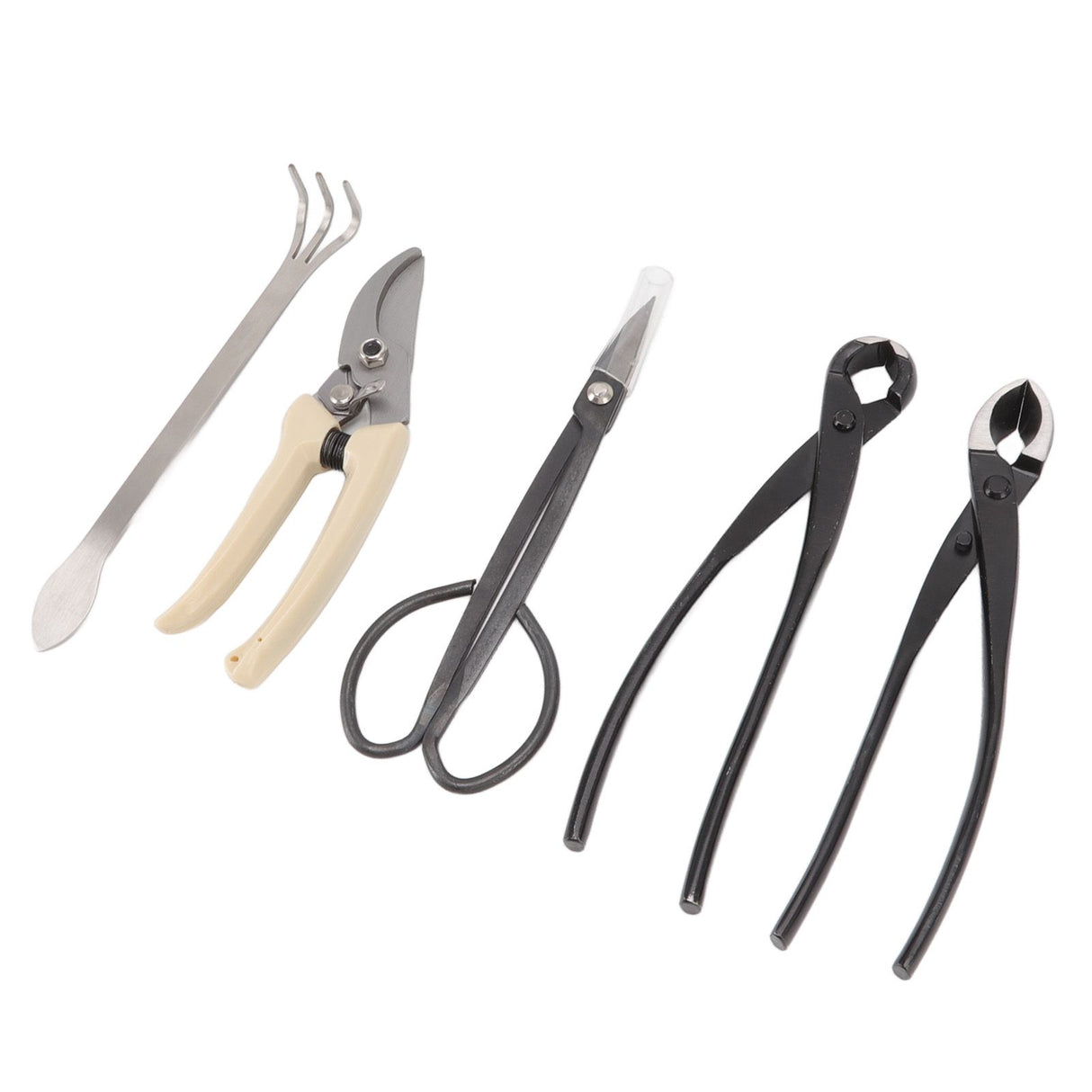 5Pcs Bonsai Tool Set Kit Carbon Steel Bonsai Scissors Rake Branch Cutter Pruning Shears Pliers Garden Tools