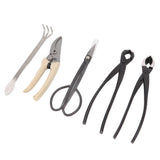 5Pcs Bonsai Tool Set Kit Carbon Steel Bonsai Scissors Rake Branch Cutter Pruning Shears Pliers Garden Tools