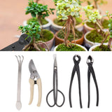 5Pcs Bonsai Tool Set Kit Carbon Steel Bonsai Scissors Rake Branch Cutter Pruning Shears Pliers Garden Tools