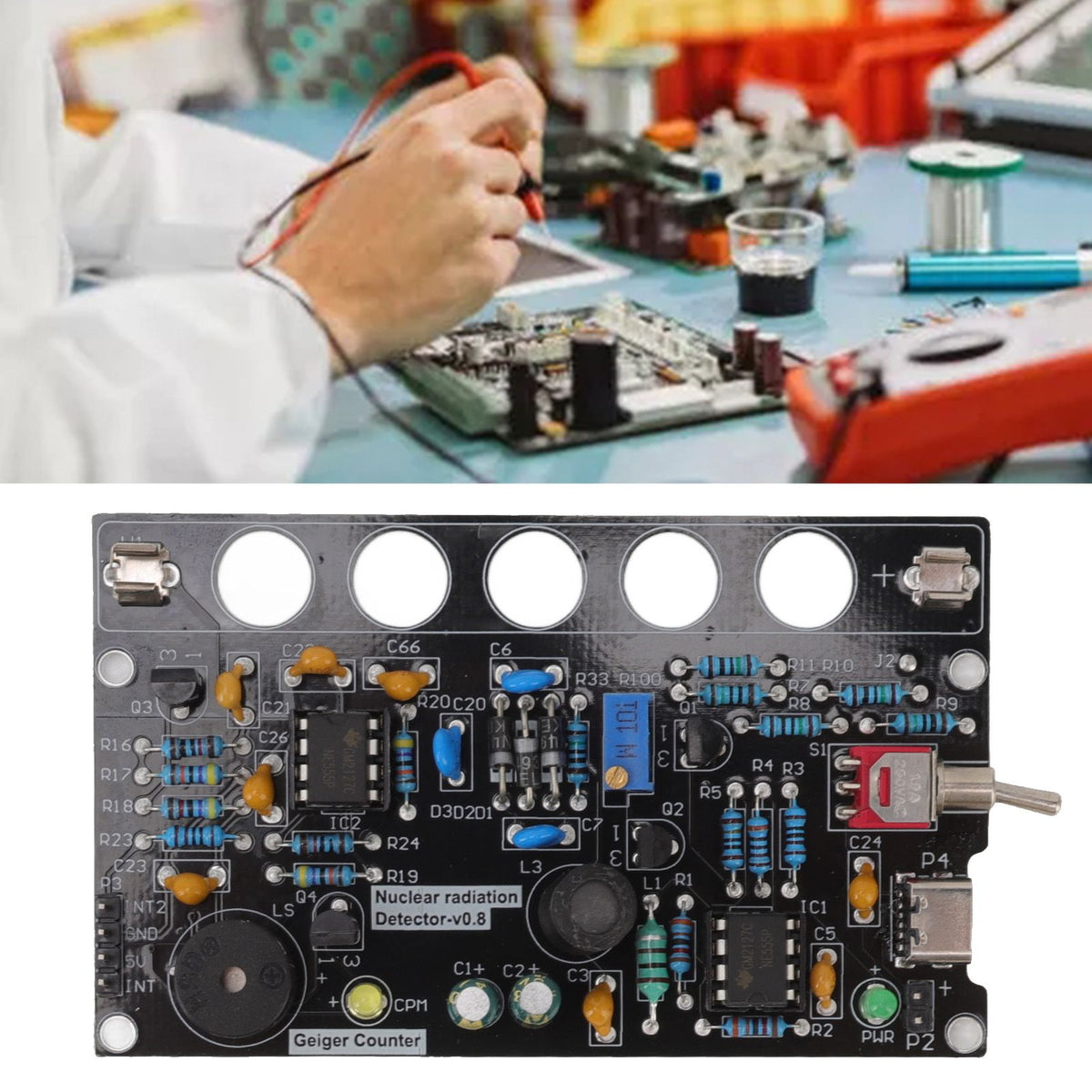 Geiger Counters Kit V0.8 Assembled DIY Tube for Nuclear Radiation Detector Accessories 380V‑550V