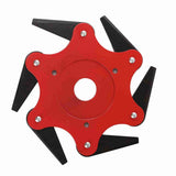 6 Blade Brush Cutter Head 2.5cm Inner Diameter Nylon and Manganese Steel Trimmer Head for Garden Tool Red