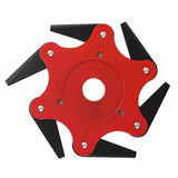 6 Blade Brush Cutter Head 2.5cm Inner Diameter Nylon and Manganese Steel Trimmer Head for Garden Tool Red