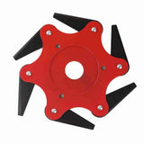 6 Blade Brush Cutter Head 2.5cm Inner Diameter Nylon and Manganese Steel Trimmer Head for Garden Tool Red - Top-Down View