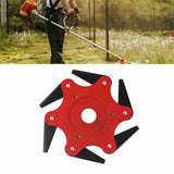 6 Blade Brush Cutter Head 2.5cm Inner Diameter Nylon and Manganese Steel Trimmer Head for Garden Tool Red