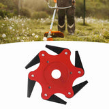 6 Blade Brush Cutter Head 2.5cm Inner Diameter Nylon and Manganese Steel Trimmer Head for Garden Tool Red