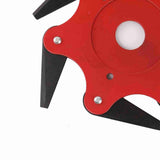 6 Blade Brush Cutter Head 2.5cm Inner Diameter Nylon and Manganese Steel Trimmer Head for Garden Tool Red - Close-Up Angle