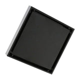4 Inch Square Invisible Shower Drain Stainless Steel Anti Odor Bathroom Floor Drain 1.3mm Tileable Black