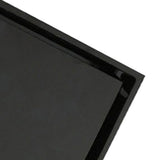 4 Inch Square Invisible Shower Drain Stainless Steel Anti Odor Bathroom Floor Drain 1.3mm Tileable Black - Low Angle