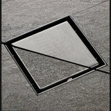 4 Inch Square Invisible Shower Drain Stainless Steel Anti Odor Bathroom Floor Drain 1.3mm Tileable Black - Extra Image