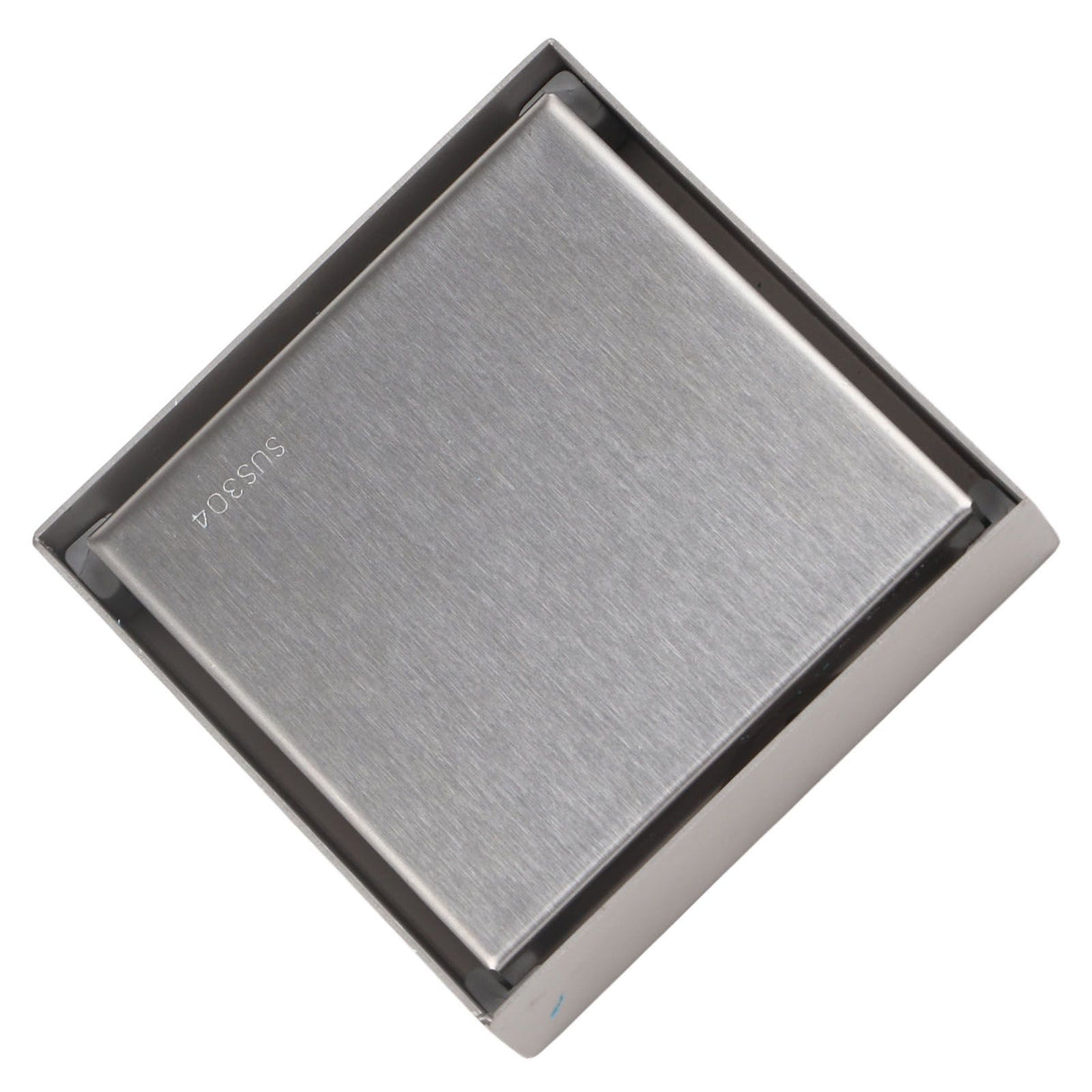 4 Inch Square Invisible Shower Drain Stainless Steel Anti Odor Bathroom Floor Drain 1.3mm Tileable Brushed